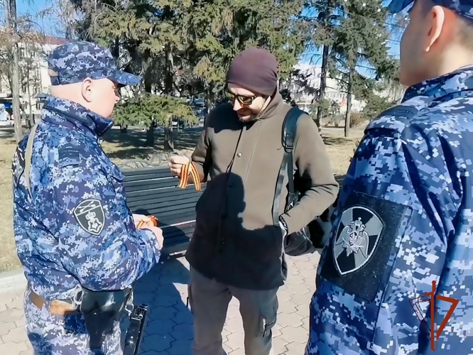 Росгвардейцы Приангарья присоединились к акции «Георгиевская ленточка»